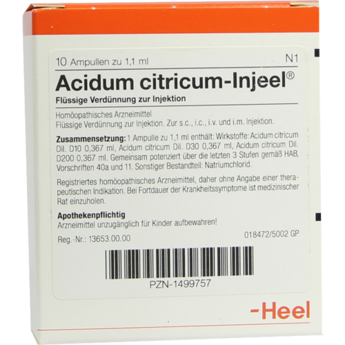 ACIDUM CITRICUM INJEEL Ampullen