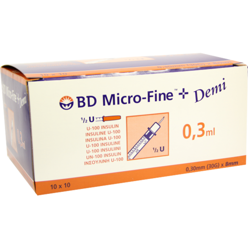 Micro Fine Insulinspr 0 3 Ml U100 0 3x8 Mm 100 Pcs Insulin Injection Diabetic Arzneiprivat