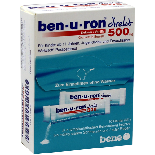 BEN-U-RON direkt 500 mg Granulat Erdbeer/Vanille