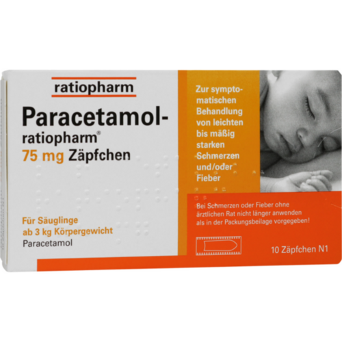 PARACETAMOL-ratiopharm 75 mg Zäpfchen