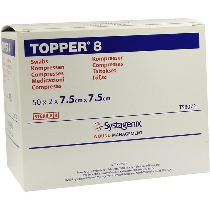 TOPPER 8 Kompr.7,5x7,5 cm steril
