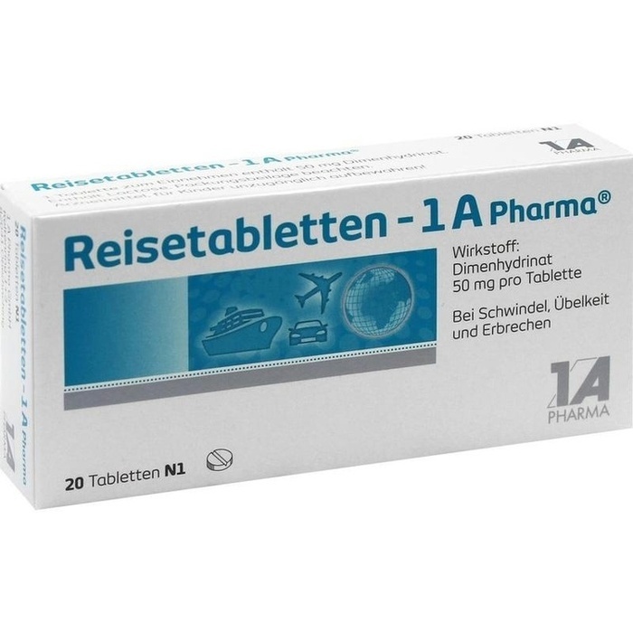 REISETABLETTEN1A Pharma 20 St. Reiseübelkeit Reiseapotheke