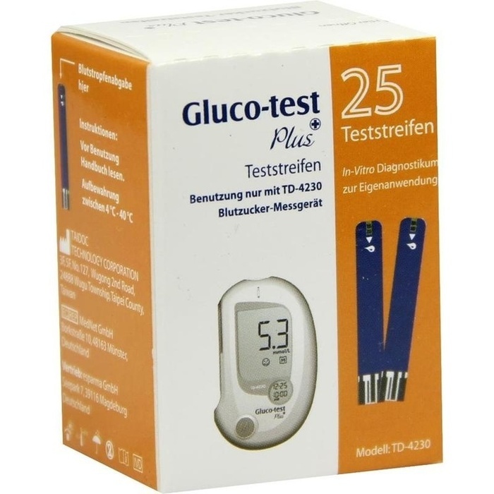 GLUCO TEST Plus Blutzuckerteststreifen