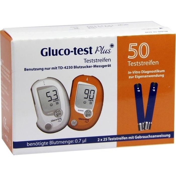 GLUCO TEST Plus Blutzuckerteststreifen