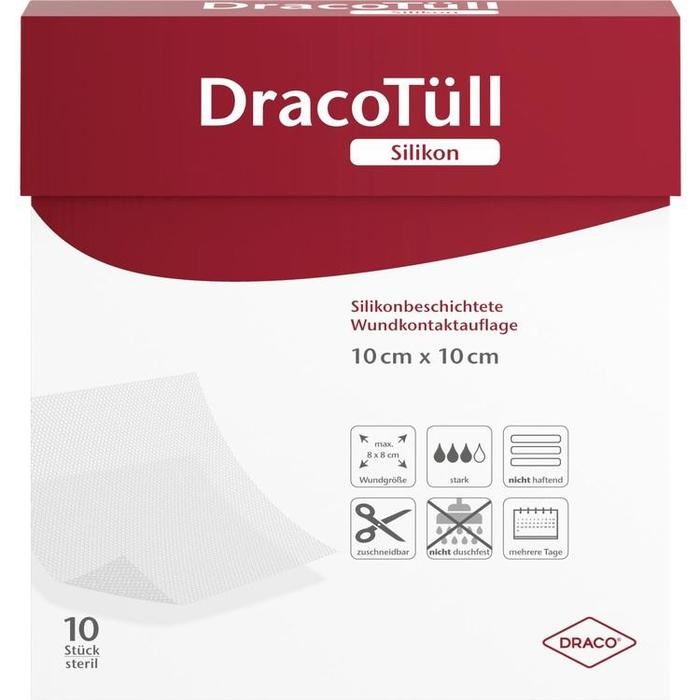 DRACOTÜLL Sil.10x10 cm silikonbes.Wundkont.Aufl.