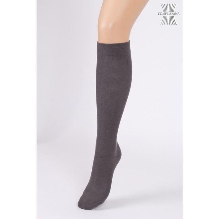 COMPRESSANA Twin Kniestrumpf Gr.5 graphit m.Sp.