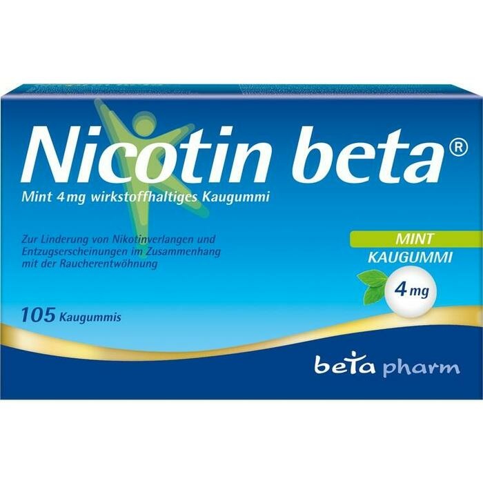 NICOTIN beta Mint 4 mg wirkstoffhalt.Kaugummi