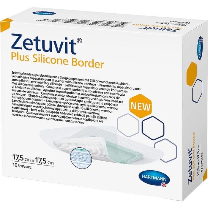 ZETUVIT Plus Silicone Border 17,5x17,5 cm steril