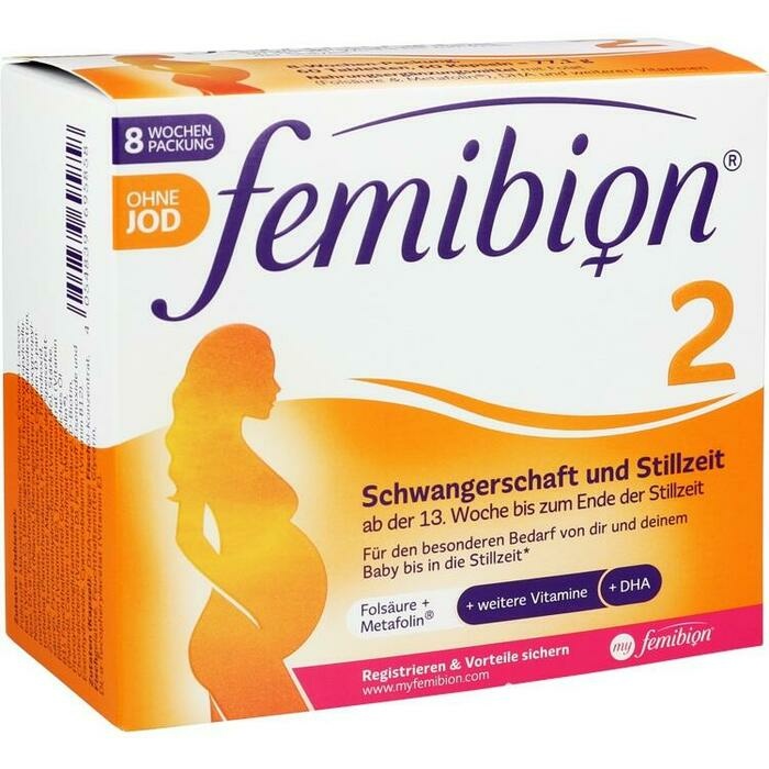 Femibion 2 Schwangerschaft Stillzeit Ohne Jod Kpg 2x60 St Vitamine Fur Mutter Mutter Und Kind Die Rathaus Apotheke