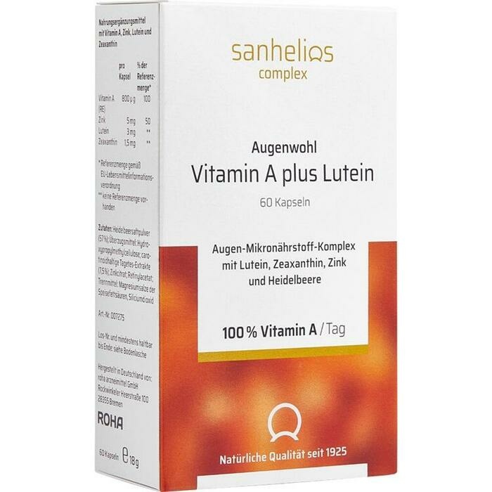 SANHELIOS Augenwohl Vitamin A plus Lutein Kapseln