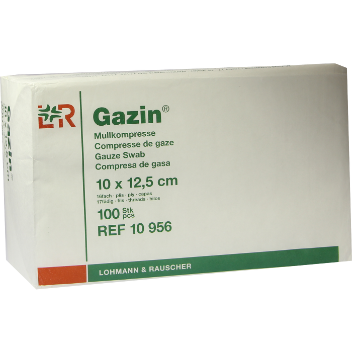 GAZIN Mullkomp.10x12,5 cm unsteril 16fach Op