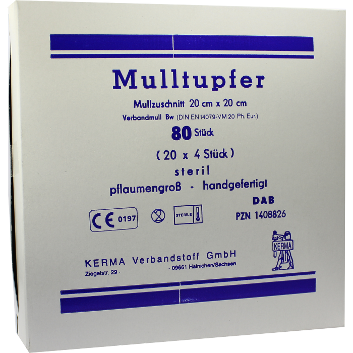 MULLTUPFER 20x20 cm pflaumengroß steril