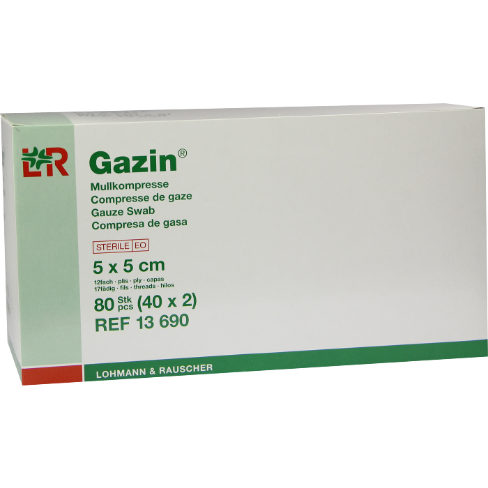 GAZIN Mullkomp.5x5 cm steril 12fach