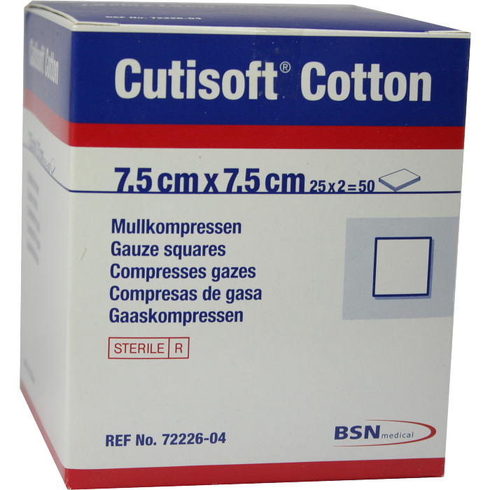 CUTISOFT Cotton Kompr.7,5x7,5 cm steril
