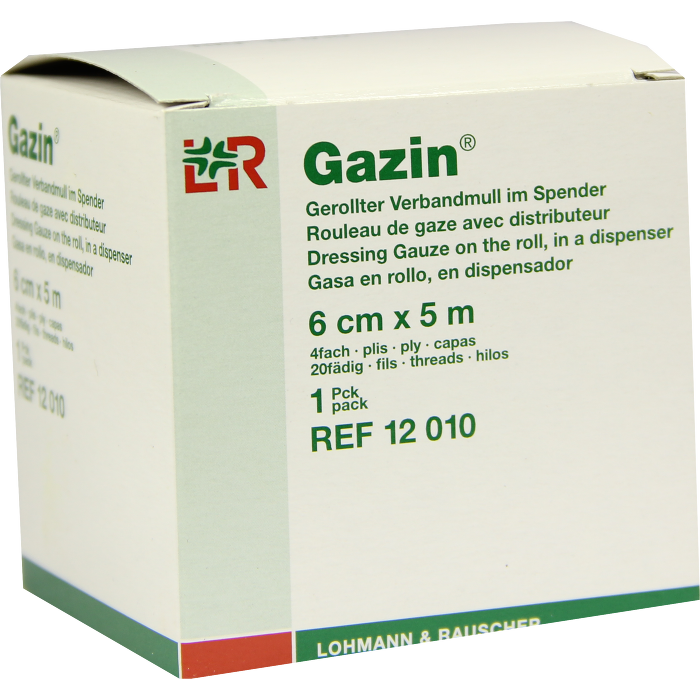 GAZIN Verbandmull 6 cmx5 m 4fach gerollt