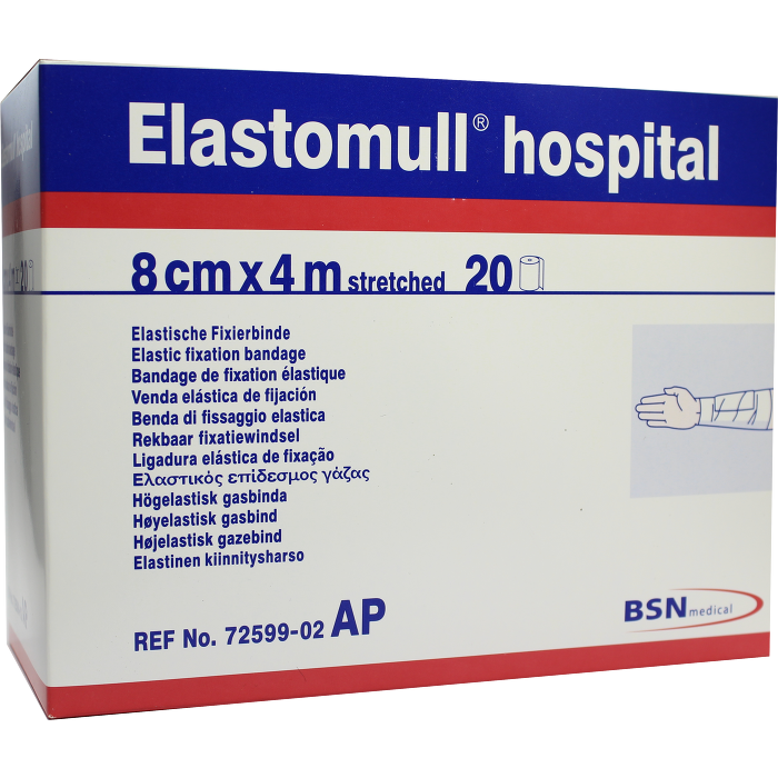 ELASTOMULL hospital 8 cmx4 m elast.Fixierb.weiß