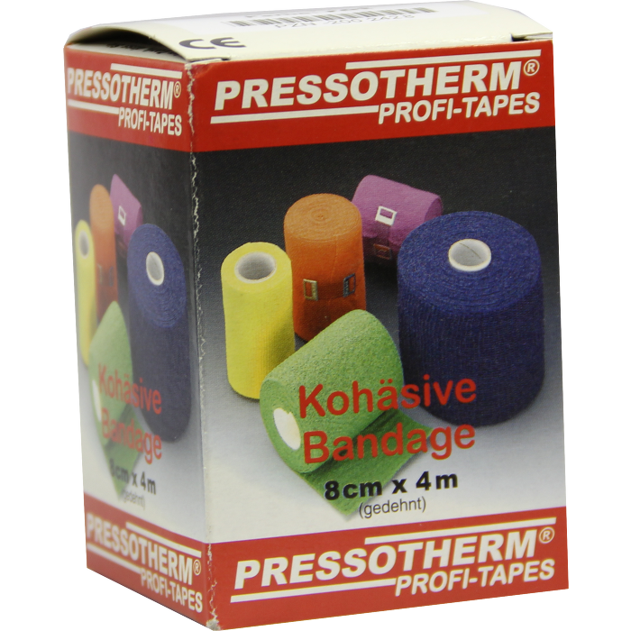 PRESSOTHERM Kohäsive Bandage 8 cmx4 m rot