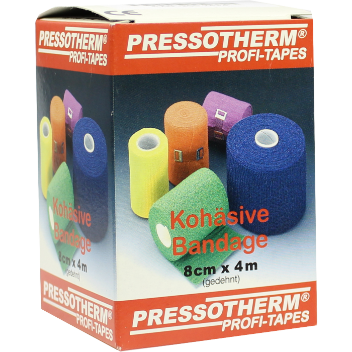 PRESSOTHERM Kohäsive Bandage 8 cmx4 m gelb