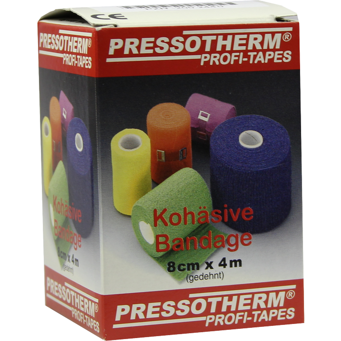 PRESSOTHERM Kohäsive Bandage 8 cmx4 m blau