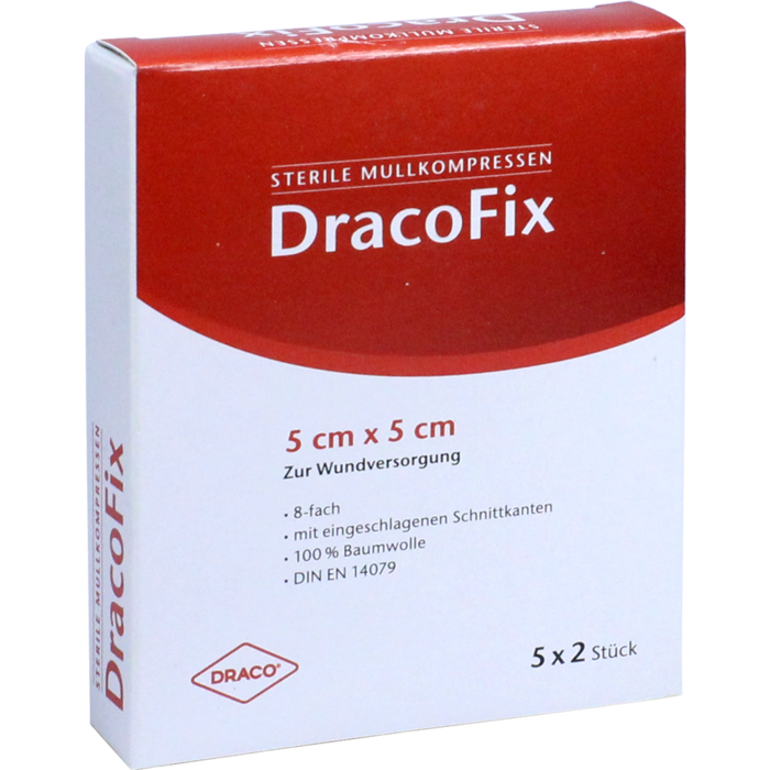 DRACOFIX PEEL Kompressen 5x5 cm steril 8fach