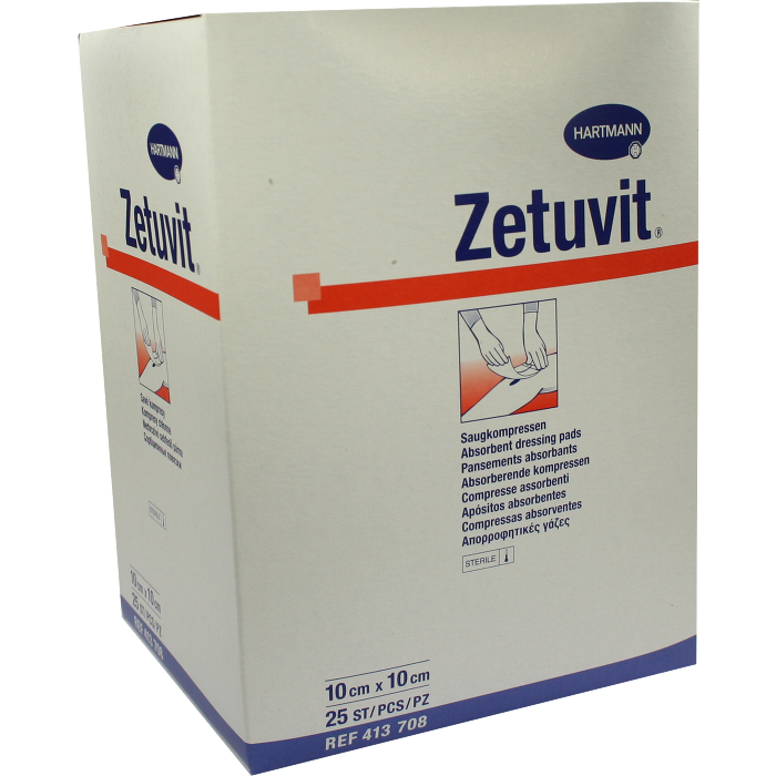 ZETUVIT Saugkompressen steril 10x10 cm