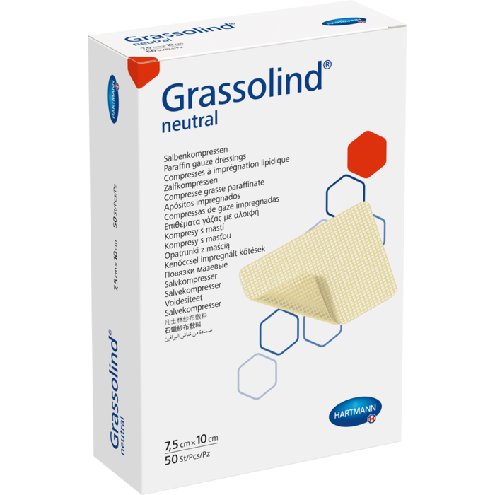 GRASSOLIND Salbenkompressen 7,5x10 cm steril