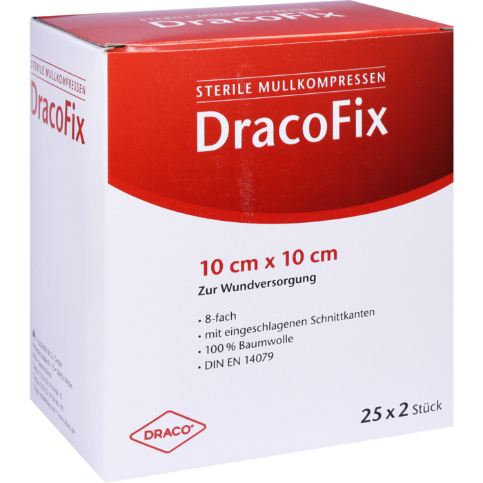 DRACOFIX PEEL Kompressen 10x10 cm steril 8fach