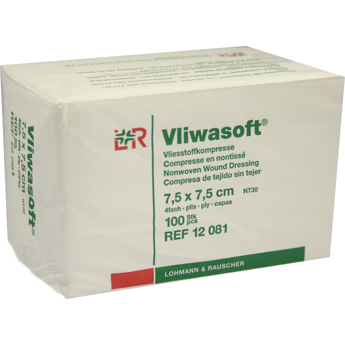 VLIWASOFT Vlieskompressen unsteril 7,5x7,5 cm 4l.
