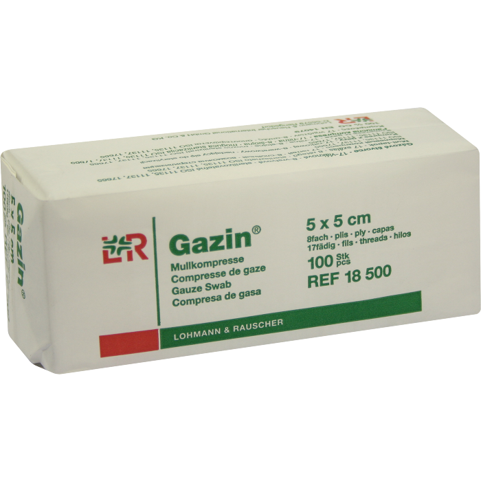 GAZIN Mullkomp.5x5 cm unsteril 8fach Op