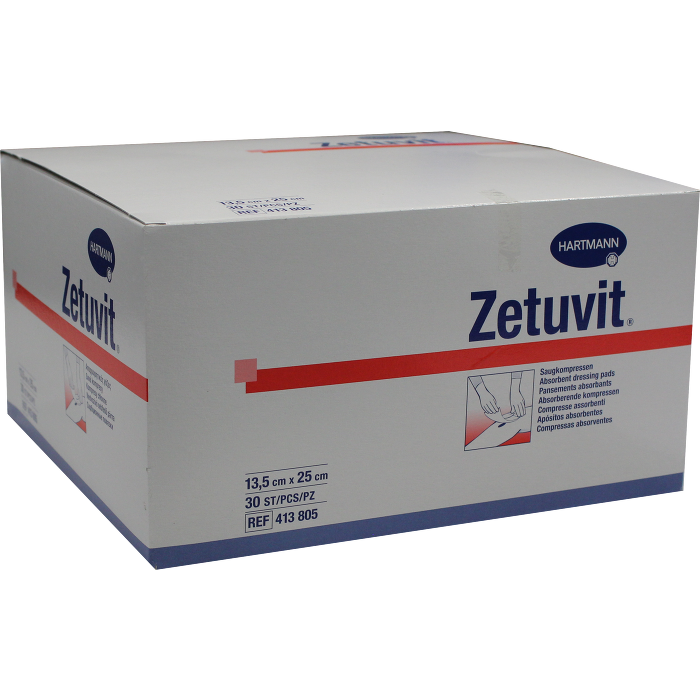 ZETUVIT Saugkompressen unsteril 13,5x25 cm