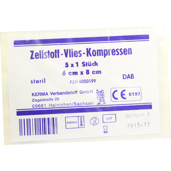 ZELLSTOFF VLIES Kompressen steril 6x8 cm