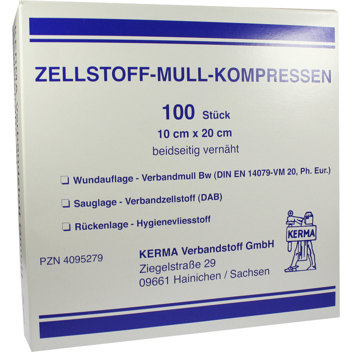 ZELLSTOFF MULLKOMPRESSEN 10x20 cm unsteril