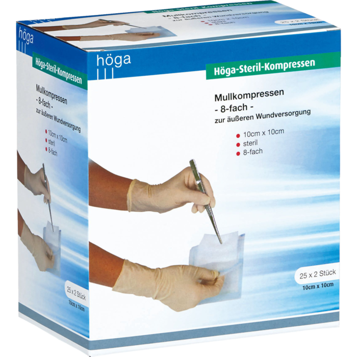 HÖGA-KOMPRESSEN 10x10 cm steril 8fach
