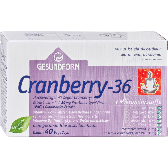 GESUNDFORM Cranberry 36 Kapseln