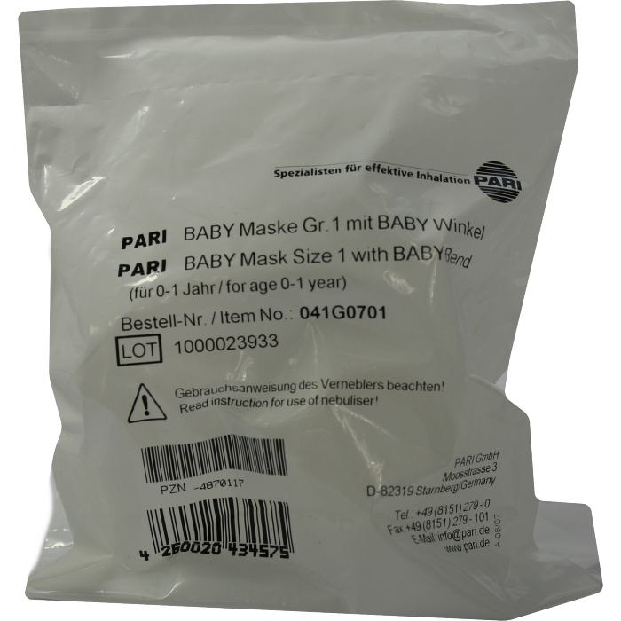 PARI Baby Maske Gr.1 mit Baby Winkel