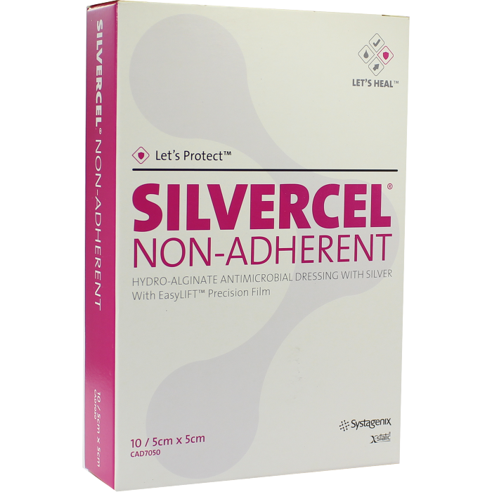 SILVERCEL non Adherent Kompressen 5x5 cm