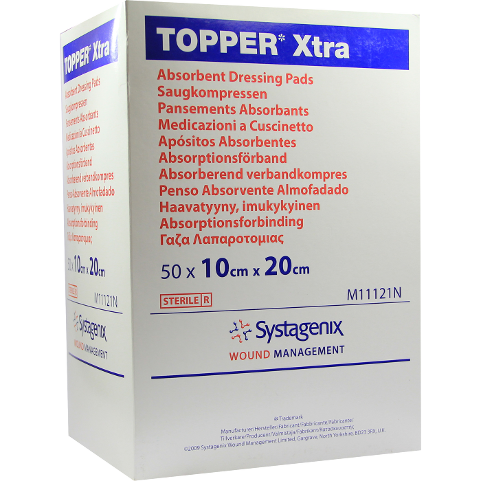 TOPPER Xtra absorpt.starke Saugkom.steril 10x20 cm