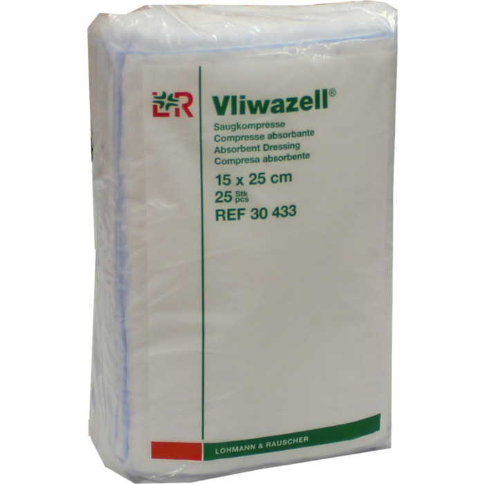 VLIWAZELL Saugkompressen unsteril 15x25 cm