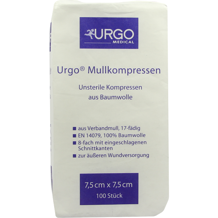 URGO MULLKOMPRESSEN 7,5x7,5 cm unsteril