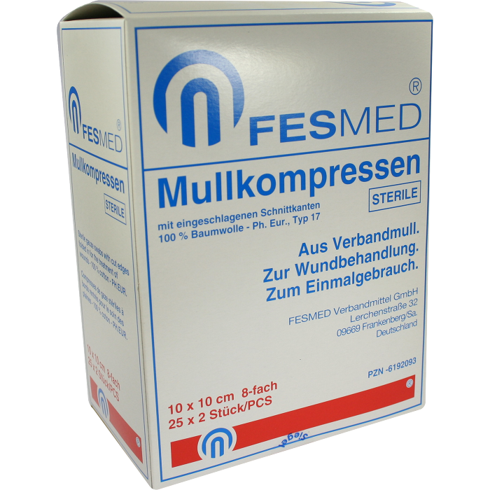 MULLKOMPRESSEN ES 10x10 cm steril 8fach