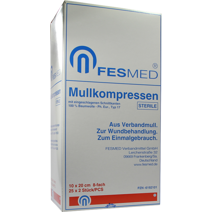 MULLKOMPRESSEN ES 10x20 cm steril 8fach