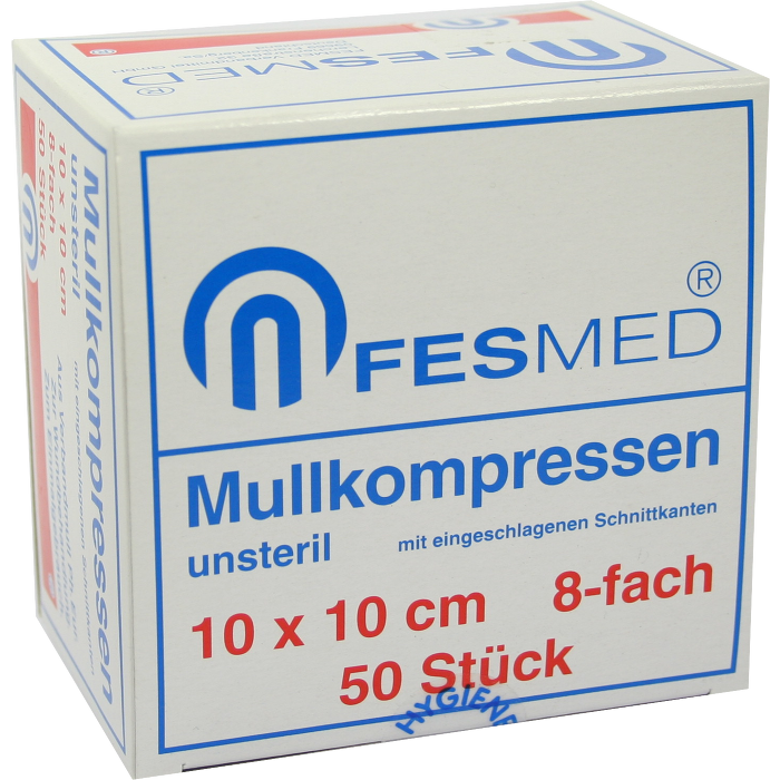 MULLKOMPRESSEN ES 10x10 cm unsteril 8fach