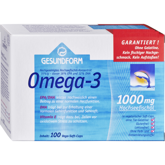 GESUNDFORM Omega-3 1.000 mg Vega Soft Kapseln