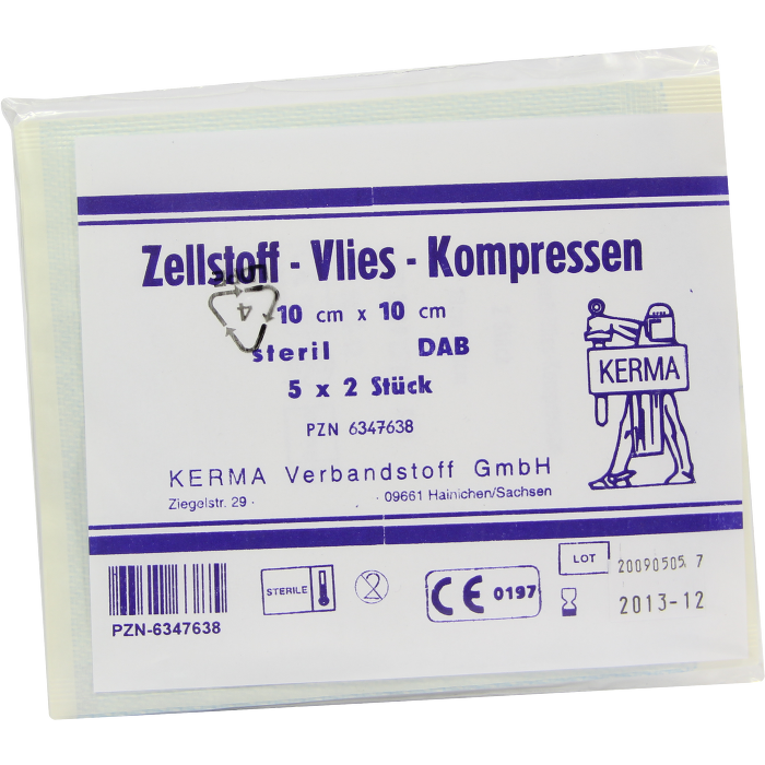 ZELLSTOFF VLIES Kompressen steril 10x10 cm