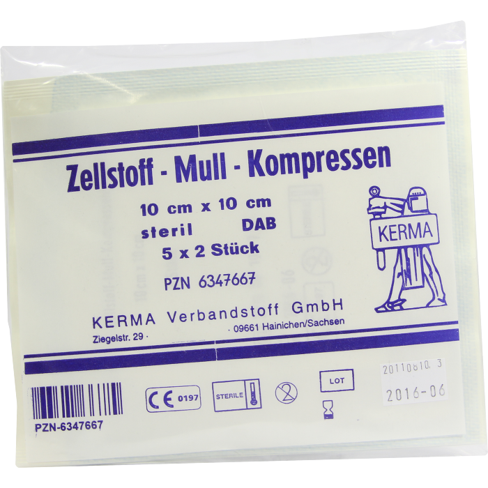 ZELLSTOFF MULLKOMPRESSEN 10x10 cm steril