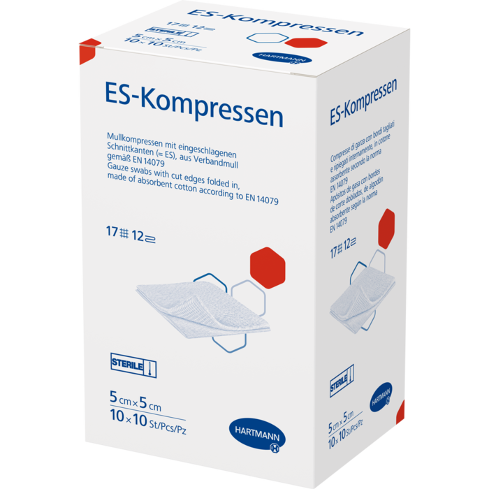 ES-KOMPRESSEN steril 5x5 cm 12fach Großpackung