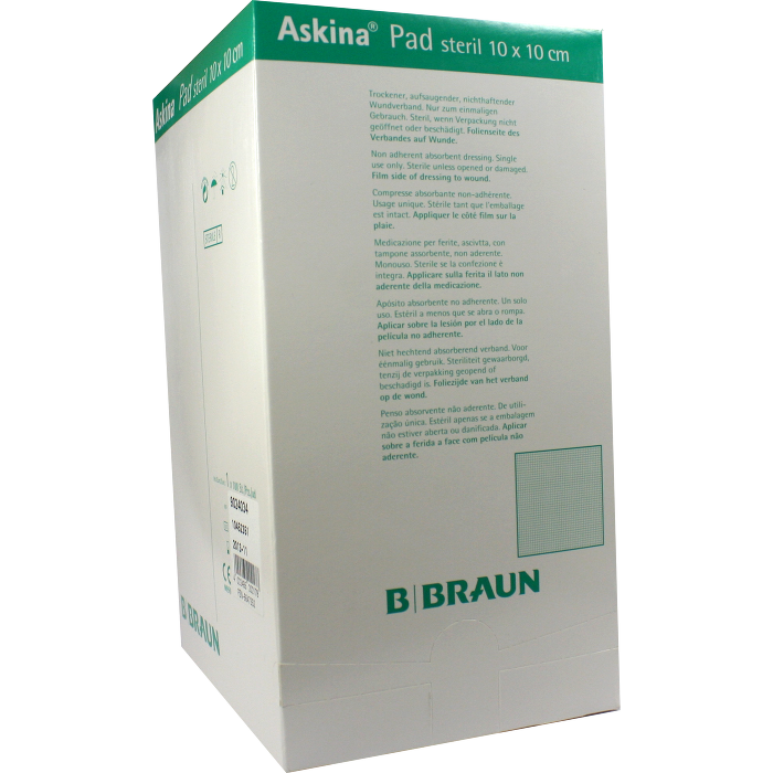 ASKINA Pad Wundauflage 10x10 cm nicht haftend