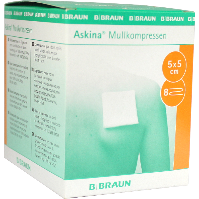 ASKINA Mullkompressen 5x5 cm steril 8fach