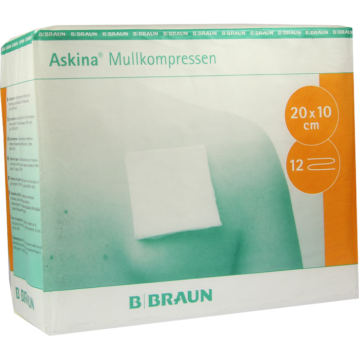 ASKINA Mullkompressen 10x20 cm unsteril 12fach