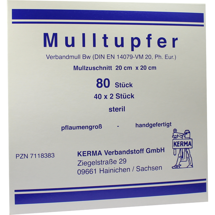 MULLTUPFER 20x20 cm pflaumengroß steril